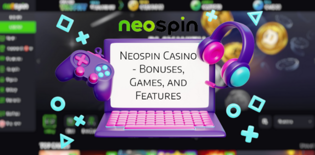Screenshot of the Neospin casino game lobby showing slot and live dealer categories